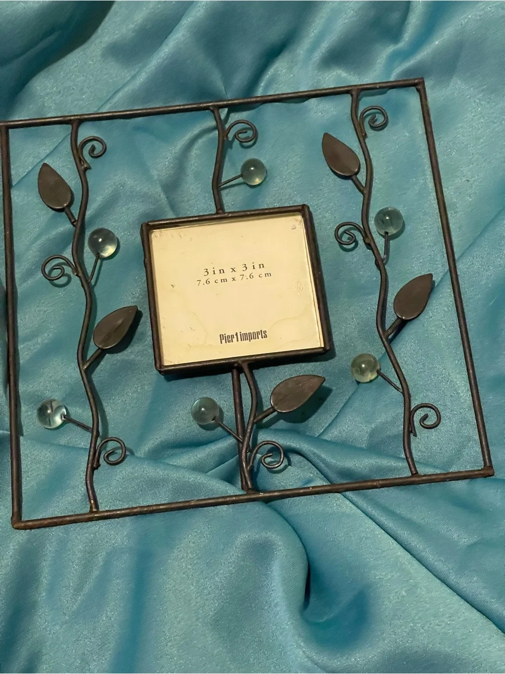 Pier 1 Metal Vine Photo Frame with Glass Accents